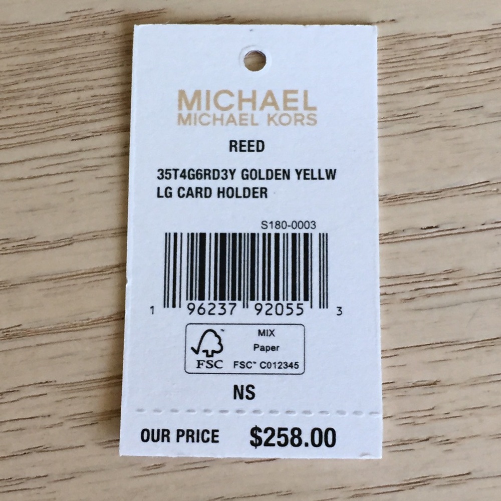Michael Kors Reed Golden Yellow Card Holder - Picture 5 of 5